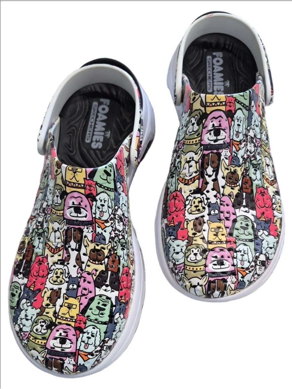 Skechers Foamies Go Walk 5 Dog Lover Clogs Women's Size 9 Multicolor Slip On